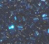 50g 5x4x2mm Dark Aqua Silver Lined Tile Beads
